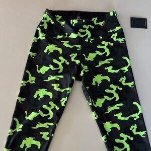 Spyder Kids' Vibrant Green and Black Leggings